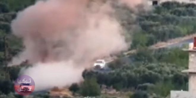 1633598145 660x330 - لحظة تفـ ـجير سيارة جـ ـنود أتراك على طريق أريحا بإدلب ( فيديو)