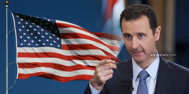 الأسد امريكا علم 660x330 - أمريكا تتوعد بشار الأسد مؤكدة أن الوقت حان لإسـ.ـقاطه وإنهاء معاناة السوريين!