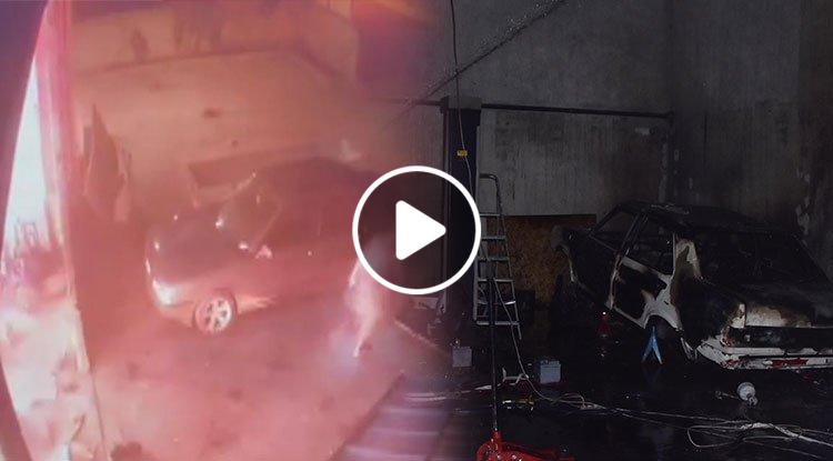 konya da oto tamirhanesinde patlama yarali 1 - يا لطيف .. شاهد لحظات فظيعة لانفجار خزان غاز داخل ورشة تصليح سيارات في مدينة تركية (فيديو)