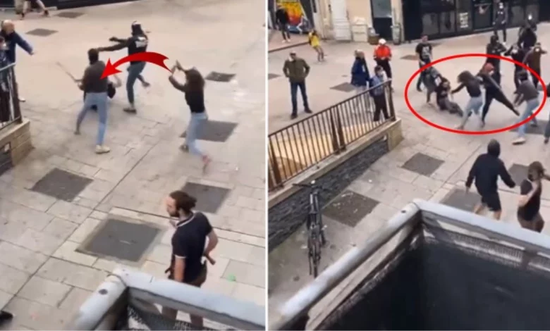 حرب اهلية تندلع في فرنسا .. شاهد اليمين المتطرف ينزل للشوارع و يهاجم المتظاهرين ونشوء قتال شوارع بينهما بعد مقتل طفل جزائري على يد الشرطة ic savas canlari caliyor asiri sagcilar sokaga 16078461 1783 amp 780x470 - حرب اهلية تندلع في فرنسا .. شاهد اليمين المتطرف ينزل للشوارع و يهاجم المتظاهرين ونشوء قتال شوارع بينهما بعد مقتل طفل جزائري على يد الشرطة