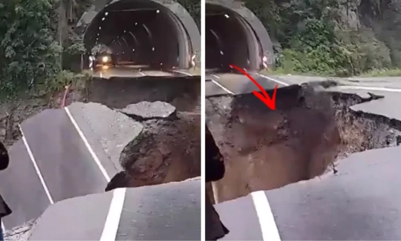 شاهد لحظة انهيار طريق بشكل كارثي في مدينة تركية وحالة رعب بين المواطنين وبيان عاجل ordu da tunel cikisinda yol coktu yaklasip 16105117 4170 amp 780x470 - شاهد لحظة انهيار طريق بشكل كارثي في مدينة تركية وحالة رعب بين المواطنين وبيان عاجل